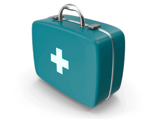 estojo de primeiros socorros saúde