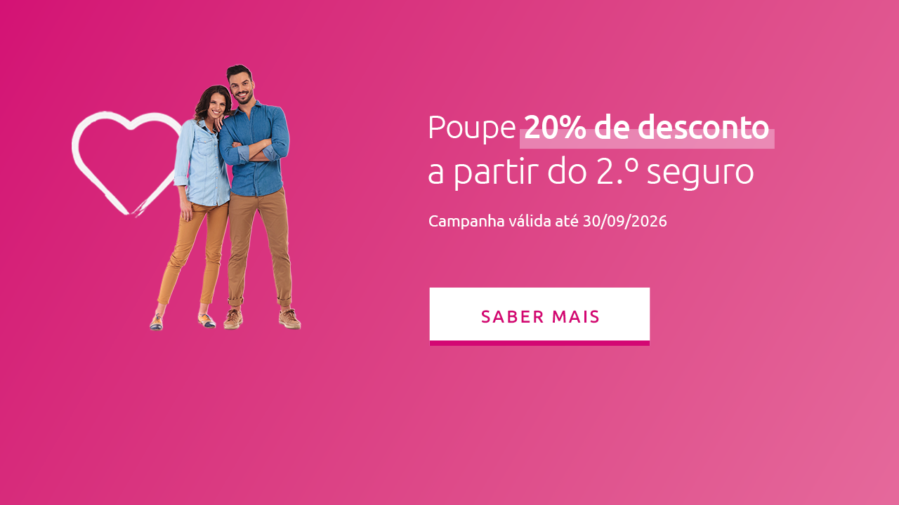 Oferta 20% desconto no 2.º seguro